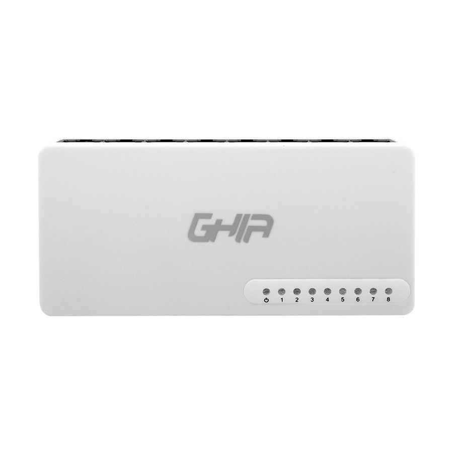 Switch Ghia 8 Puertos RJ45 10 100 Mbps No Administrable Auto MDI MDIX Half Full Duplex