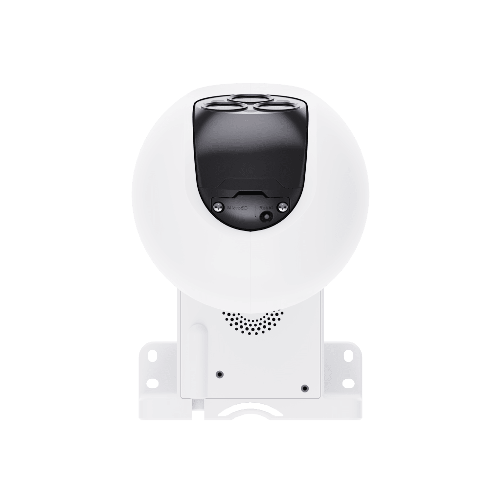 Cámara PT Wi-Fi de Triple Lente con Vista Panorámica 360°, Resolución 2K+, Visión Nocturna a Color, IA de Detección de Humanos y Vehículos, Alarma con Sirena y Luz, Certificación IP67