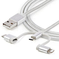 Cable 3 en 1 USB a Lightning, USB-C y Micro USB 1m StarTech.com Mod. LTCUB1MGR