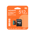 Memoria ADATA 512GB MicroSD Premier Pro con adaptador SD clase 10 A2 U3 V30 100MB/s