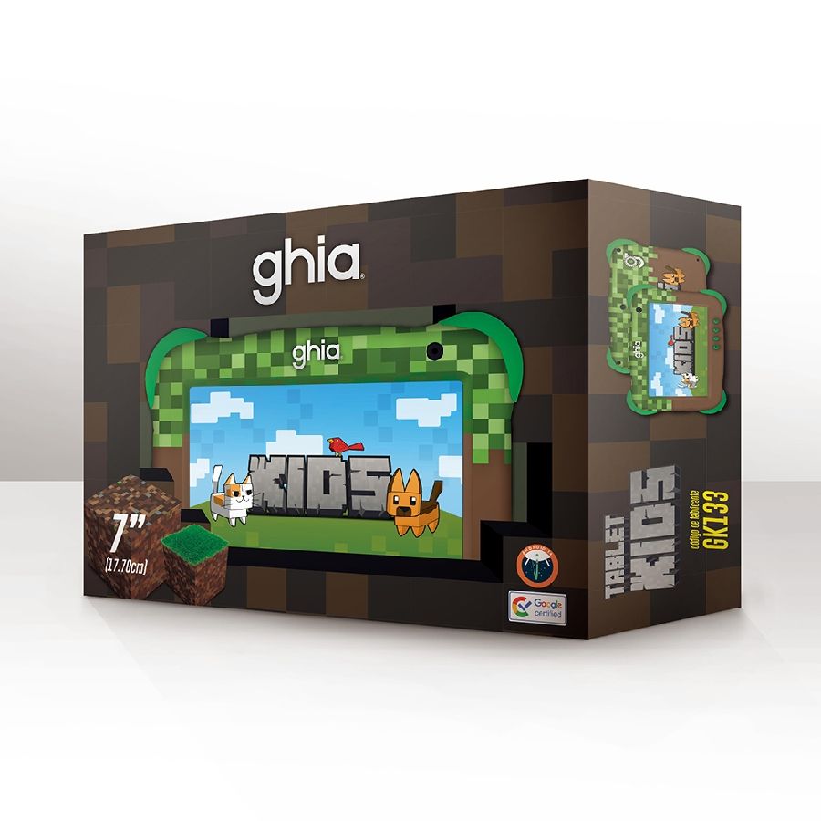 Tablet Kids A133 Quad-Core 7" IPS 4GB RAM 64GB USB-C 2 Cámaras WiFi Bluetooth 2500mAh Android 14 Go Edition Diseño Pixel