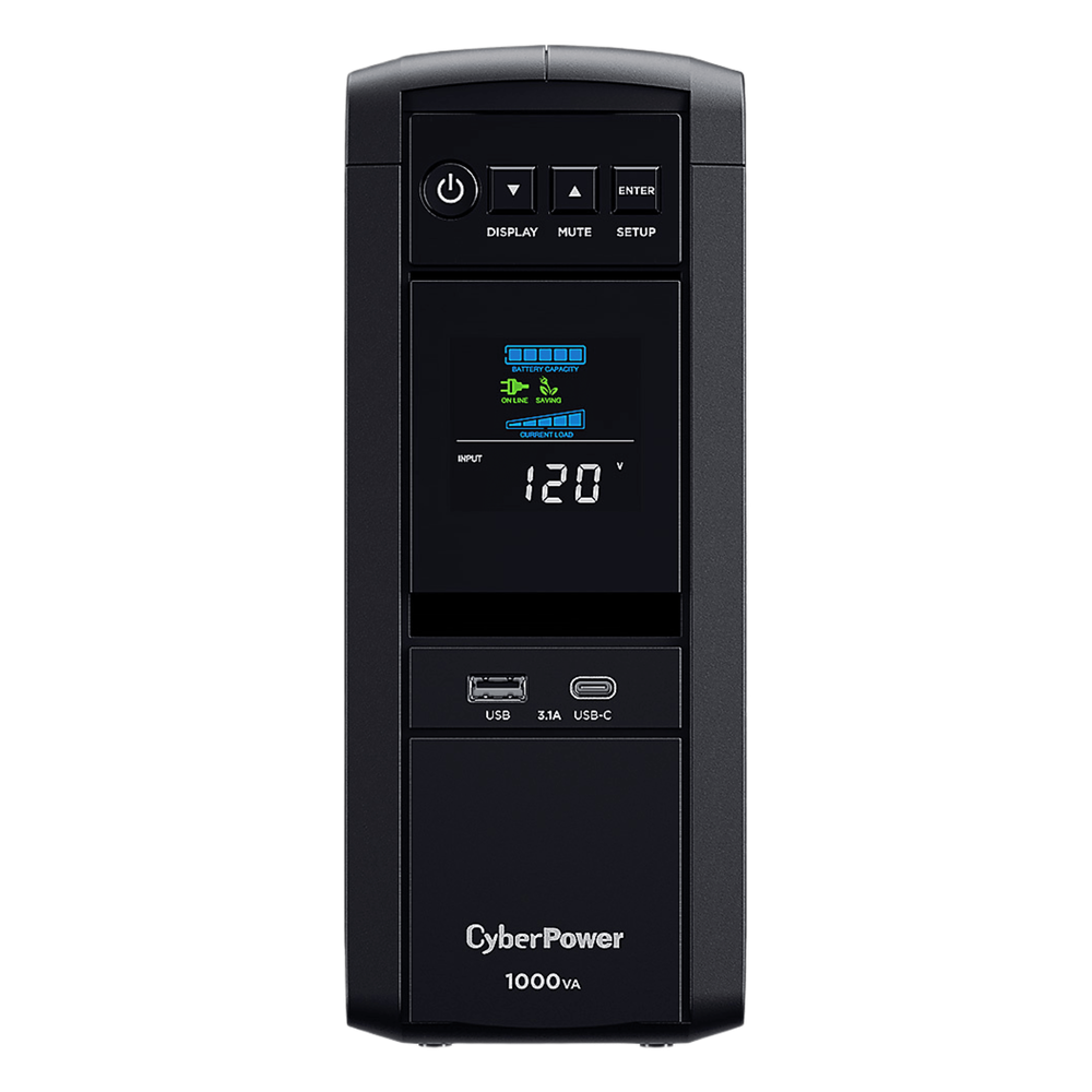 UPS CyberPower CP1000PFCLCDa LCD Onda Senoidal AVR 1kVA/ 600W 10 NEMA 5-15R (5 c/protección batería) 1xUSB-a y 1xUSB-C