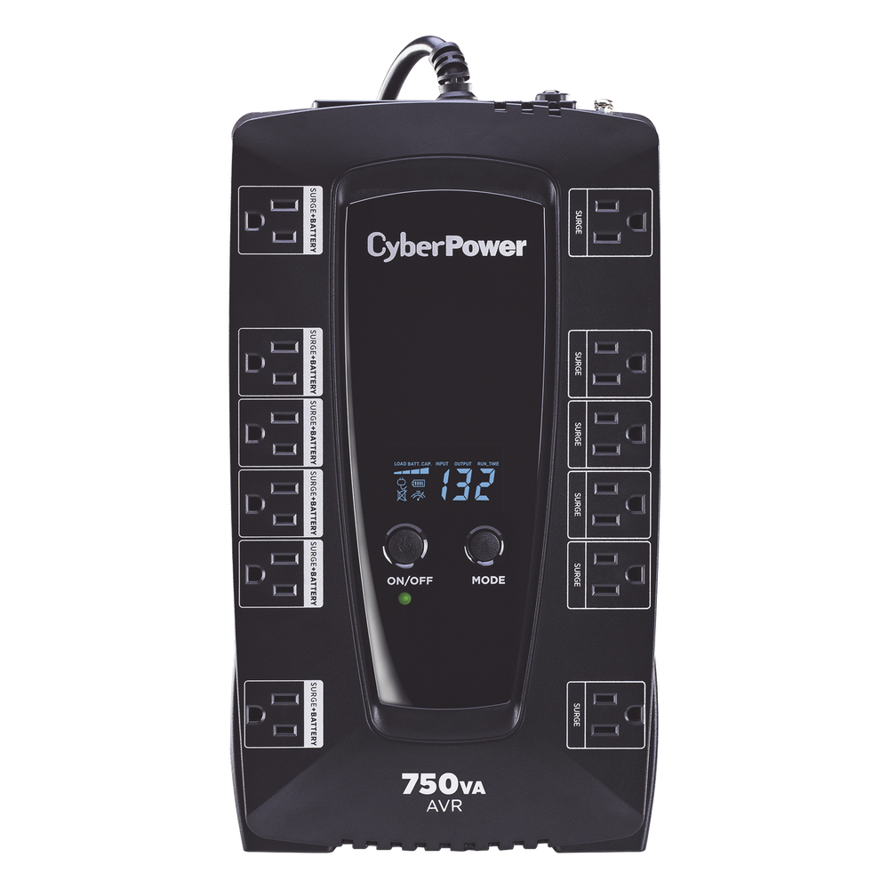 UPS interactivo CyberPower AVRG750LCD 750VA/450W AVR LCD 12 NEMA 5-15R (6 con respaldo batería) 1x USB tipo B