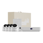 UniFi Protect UNVR Instant Kit con NVR Instant, 4 Cámaras G5 Turret Ultra y Disco Duro de 1 TB para una Configuración Rápida y Sencilla