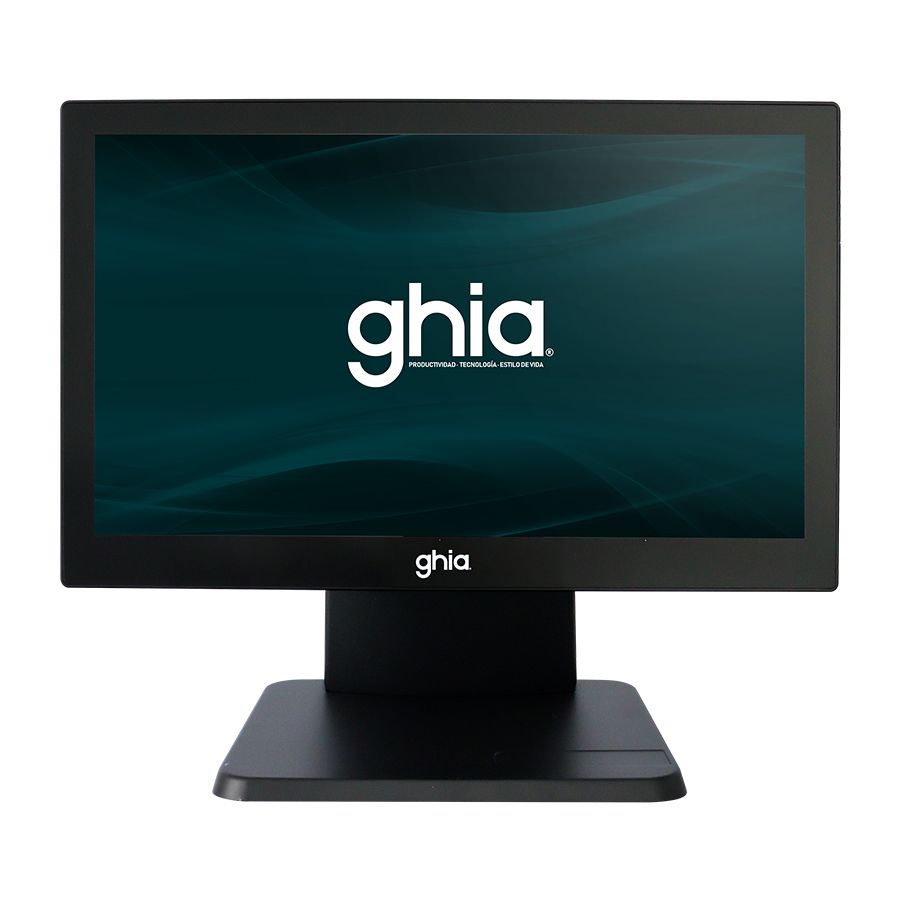 Terminal Punto de Venta Ghia GPOS315A All in One Touch Screen 15.6 Pulgadas Capacitiva Intel Celeron J4125 Quad Core 2GHz RAM 4GB ROM 128GB VGA COM USB x4 Windows 11 Negro