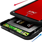 Enclosure ADATA XPG EX500 USB 3.0 rojo para HD 2.5 o SSD 2.5 no necesita tornillos