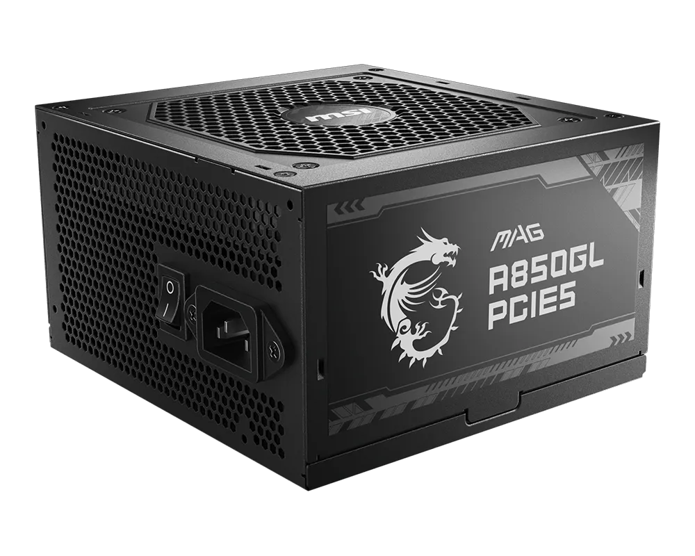 Fuente MSI 850W Gold 80 Plus full modular MPG conector PCIE5 Amarillo