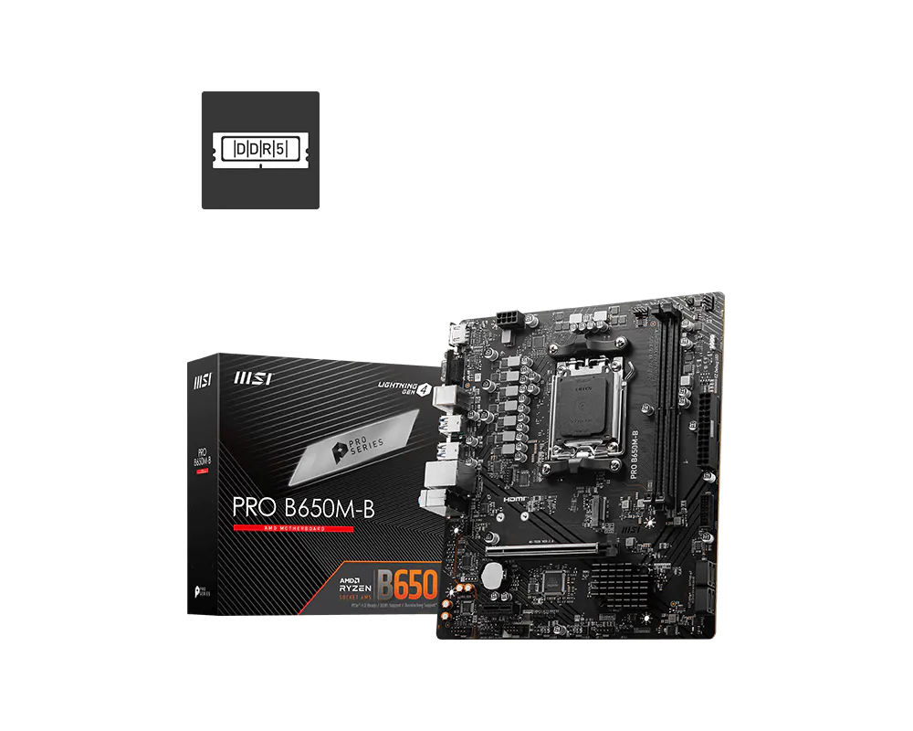 Tarjeta madre MSI PRO B650M-B socket AM5 2xDDR5 HDMI VGA Micro ATX