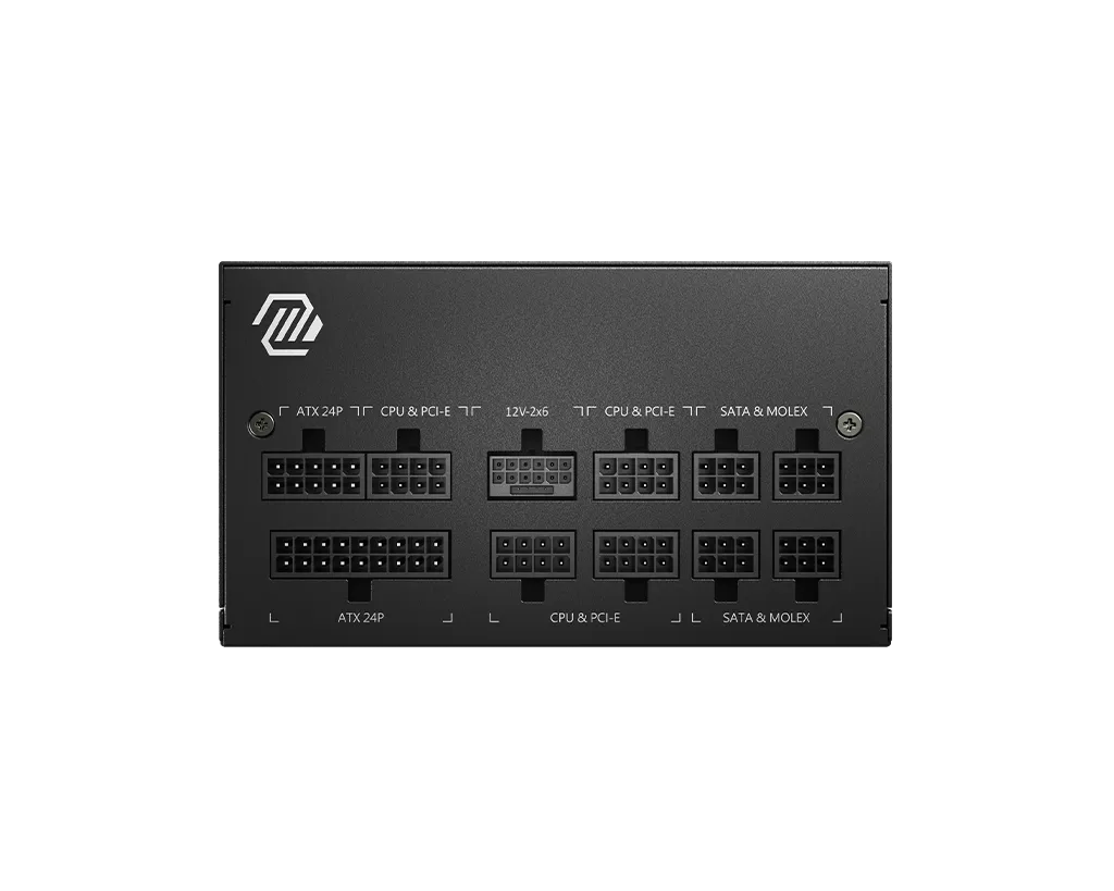 Fuente MSI 850W Gold 80 Plus full modular MPG conector PCIE5 Amarillo