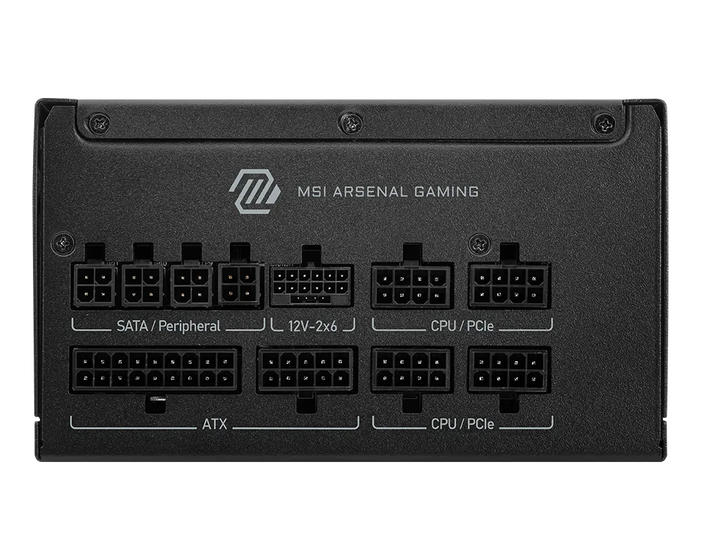 Fuente de poder MSI 1000W Gold 80 Plus Full Modular MAG A1000GLS PCIE5 conector PCIE5 ATX