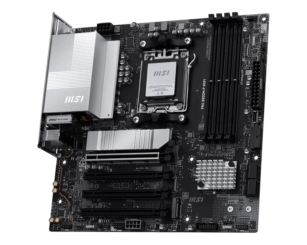 Tarjeta Madre MSI PRO B850M-P WIFI Socket AM5 4xDDR5 1xHDMI 256GB MicroATX