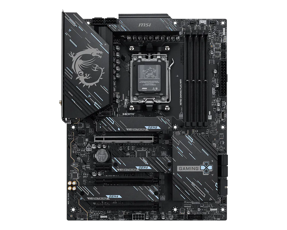 Tarjeta madre MSI X870E GAMING PLUS WIFI socket AM5 4xDDR5 HDMI USB C DisplayPoprt ATX