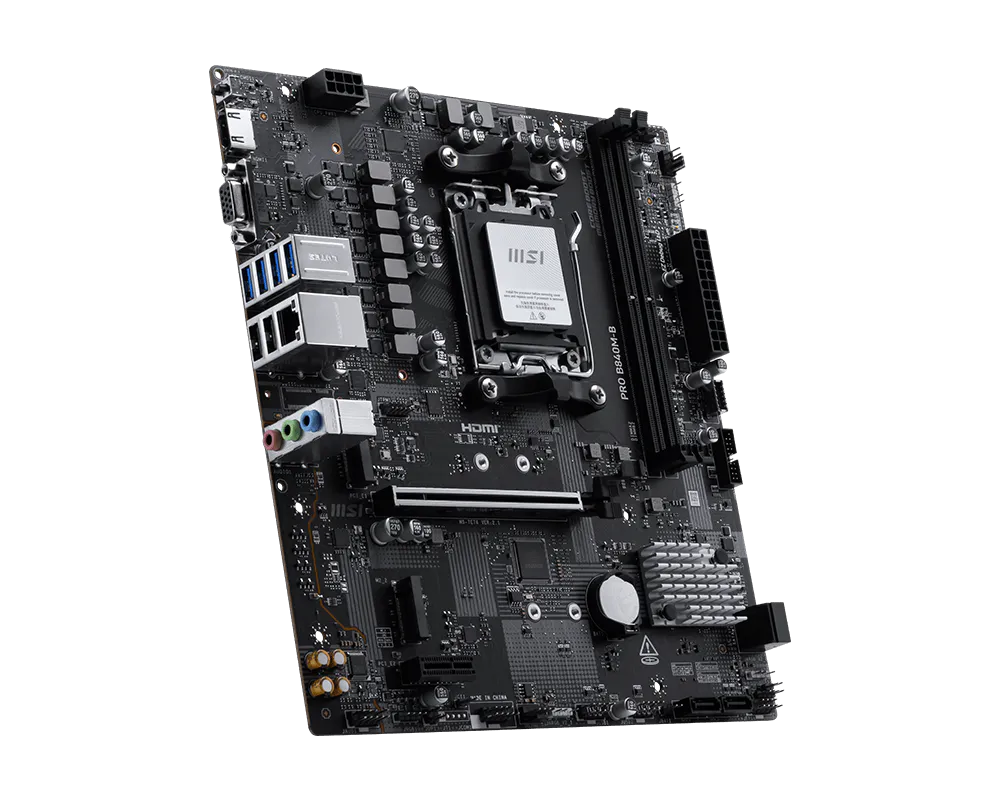 Tarjeta Madre MSI PRO B840M-B Compatible con AM5 2xDDR5 1xHDMI 128GB MicroATX