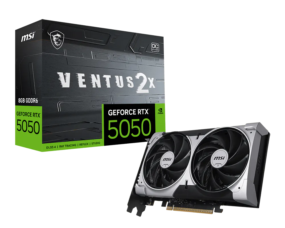 Tarjeta de video MSI 8GB GeForce RTX 5050 VENTUS 2X OC 2xFAN GDDR6 1xHDMI 3xDP RTX 5050 8G VENTUS 2X OC