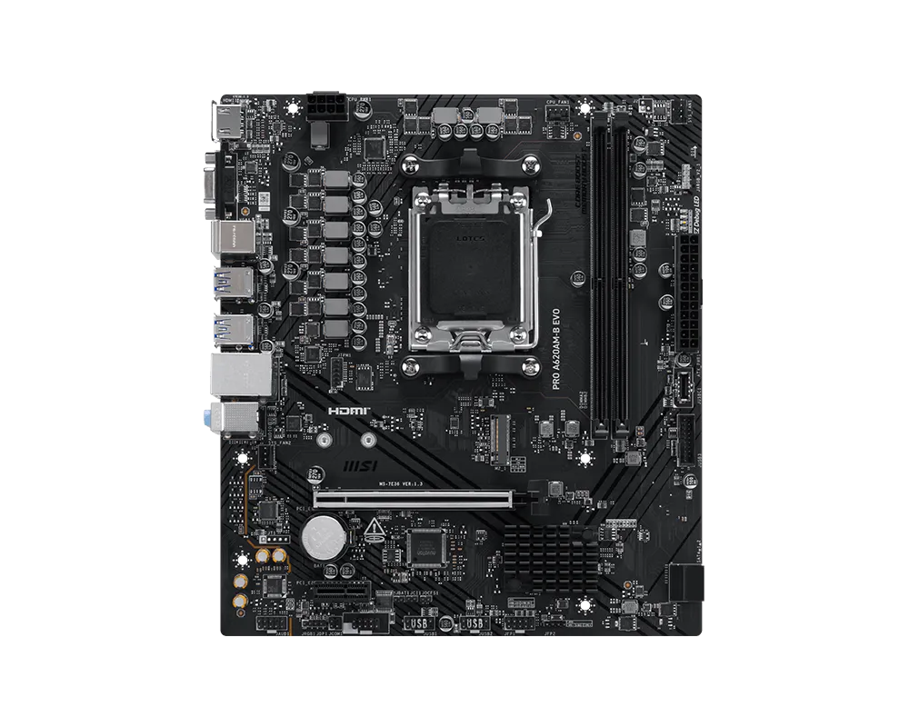 Tarjeta Madre MSI PRO A620AM-B EVO socket AM5 2xDDR5 HDMI VGA mATX