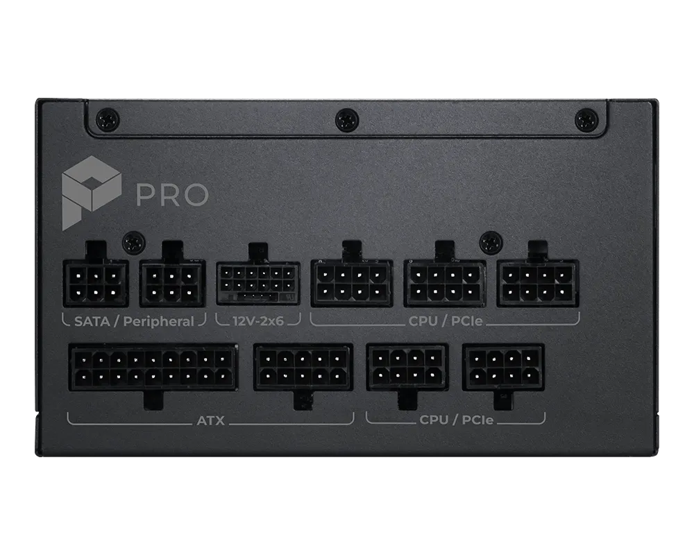 Fuente de poder MSI 1000W Paltinum 80 Plus Full Modular PRO A1000PL PCIE5 ATX