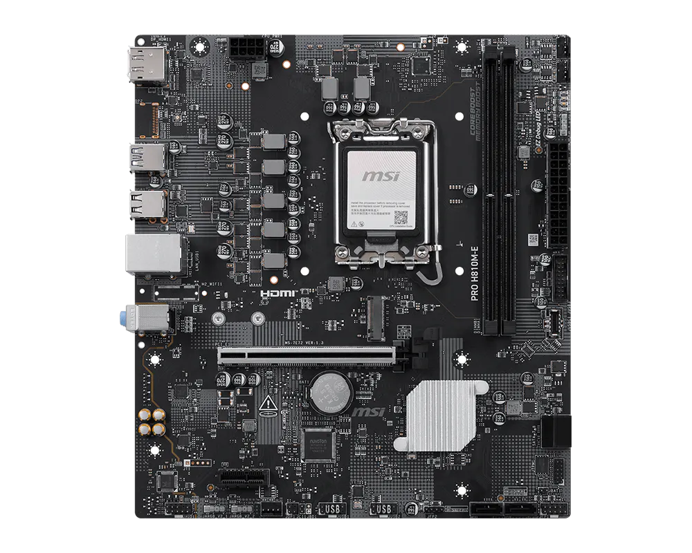 Tarjeta Madre MSI PRO H810M-E socket 1851 Ultra Series 2 2xDDR5 6400Mhz 1xDP 1xHDMI