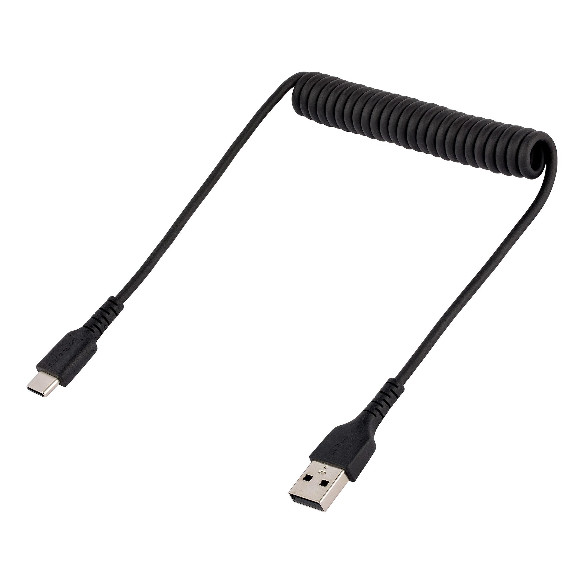 Cable Carga 50cm USB-A a USB-C Espiral Carga Rapida Negro StarTech.com Mod. R2ACC-50C-USB-CABLE