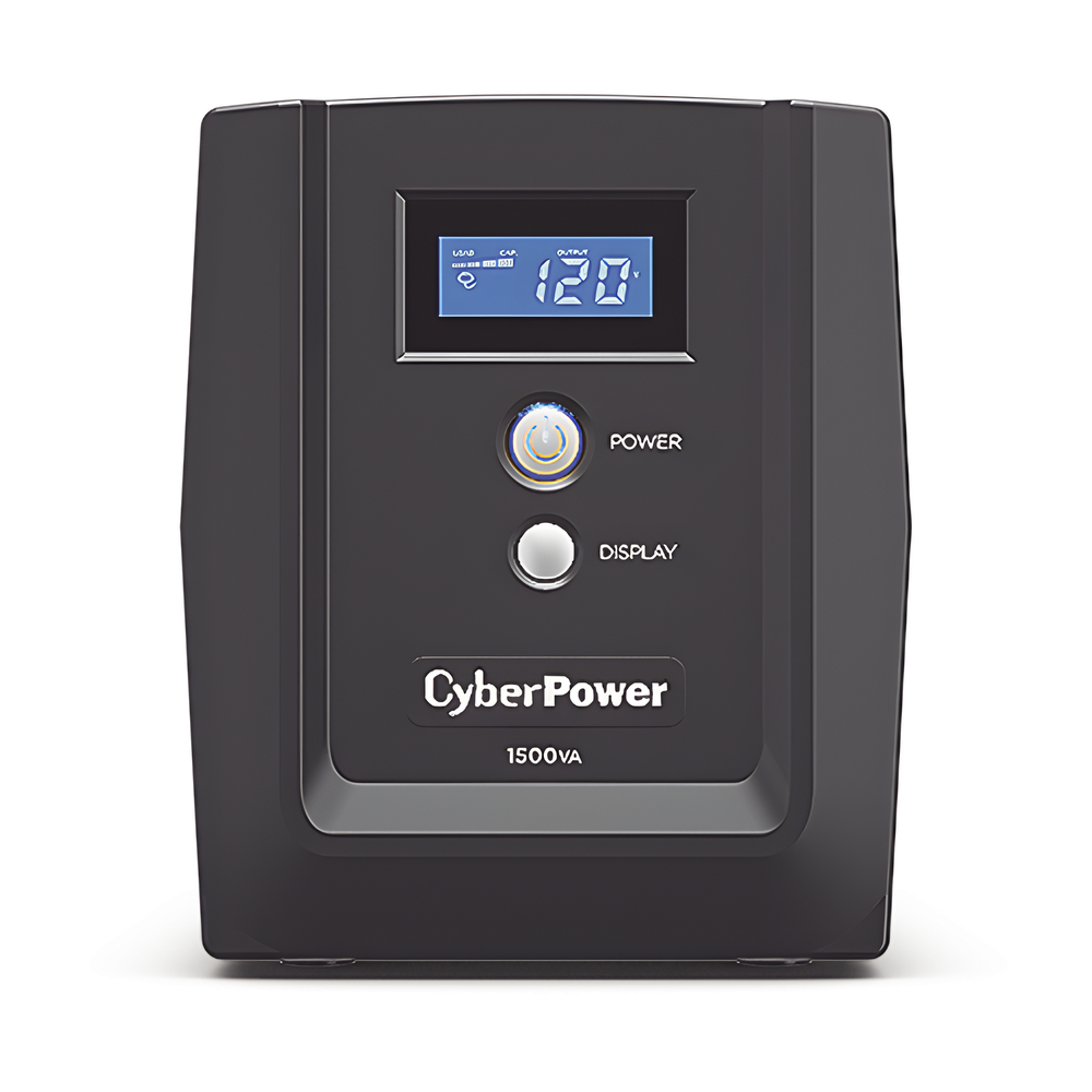 UPS serie OM CyberPower OM1500ATLCDa 1500VA/ 900W AVR torre 8 NEMA 5-15R (4 con protección batería) 120V Tel/USB