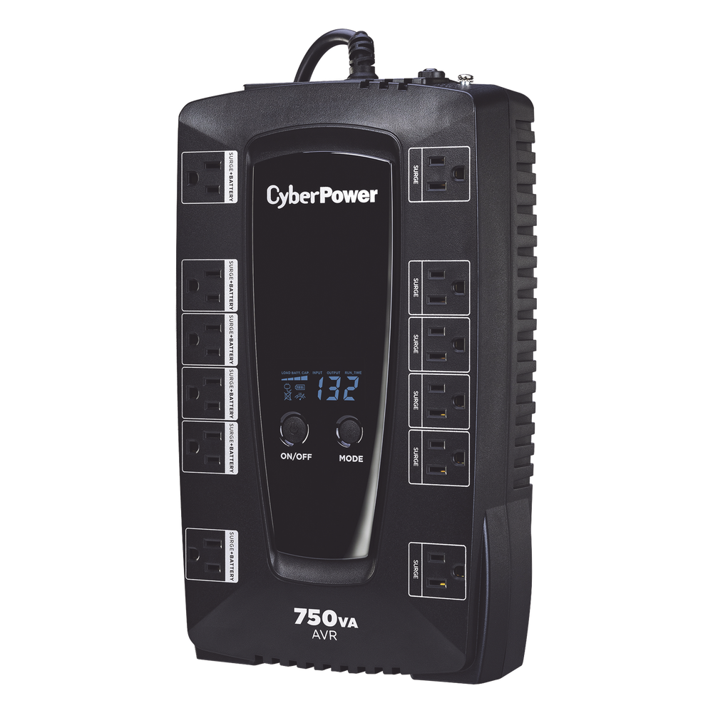 UPS interactivo CyberPower AVRG750LCD 750VA/450W AVR LCD 12 NEMA 5-15R (6 con respaldo batería) 1x USB tipo B