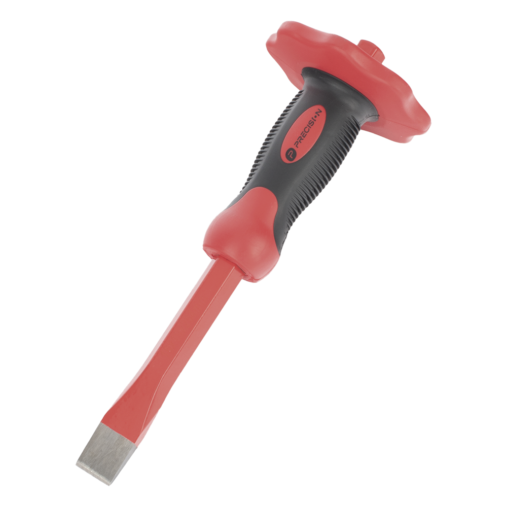 Cincel de Punta Plana con Protector para Manos