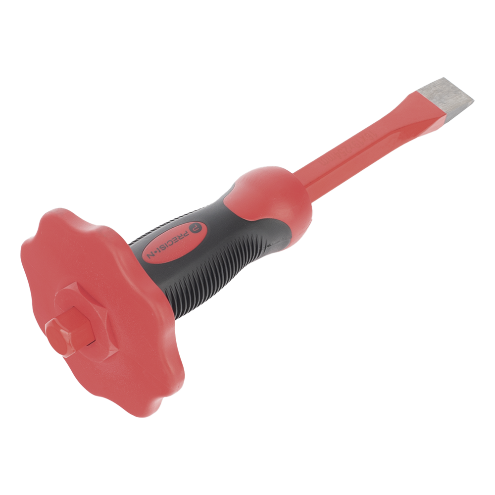 Cincel de Punta Plana con Protector para Manos