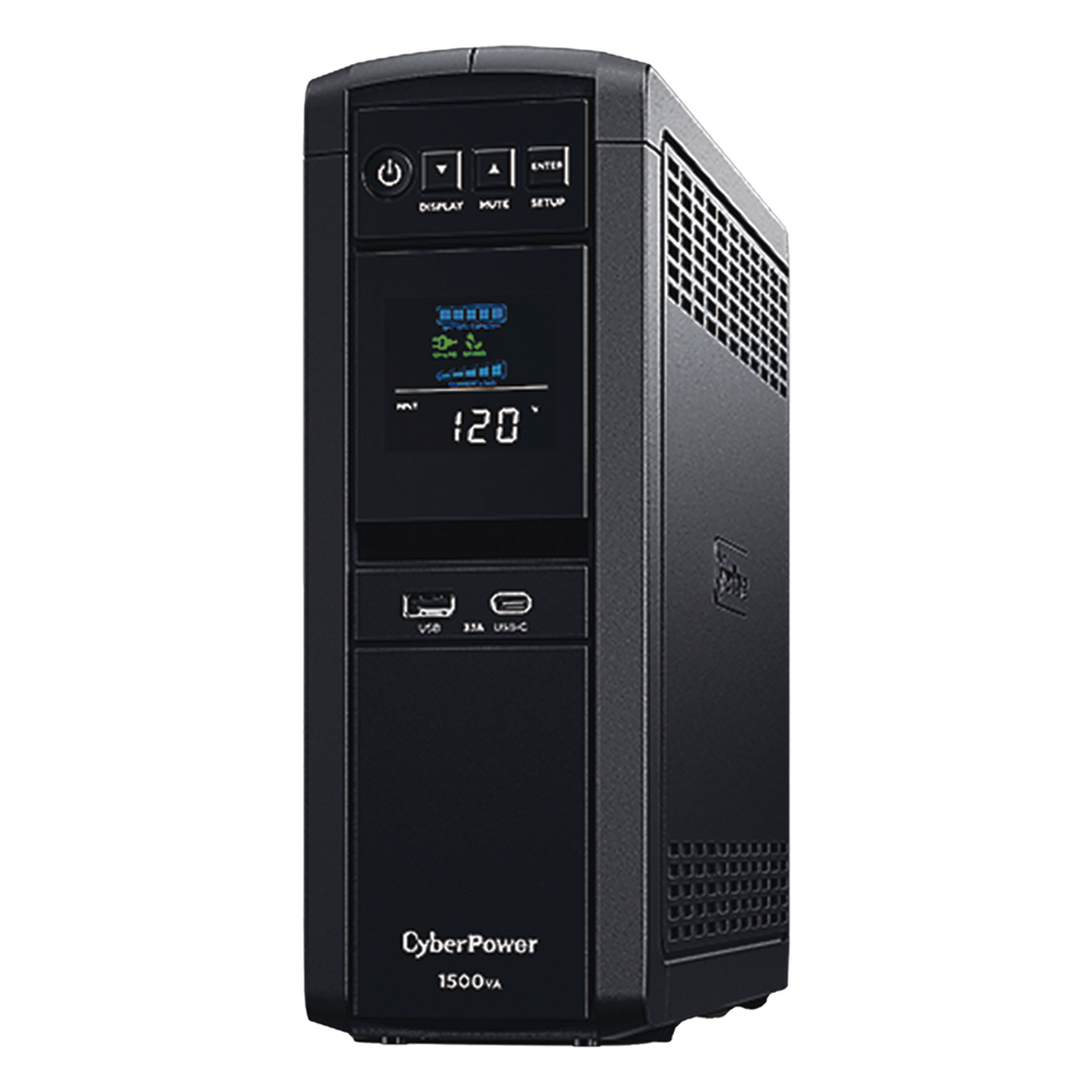 UPS CyberPower CP1500PFCLCDa torre Onda Senoidal AVR 1.5kVA/ 1000W 12 NEMA 5-15R (6 c/protección batería) 1xUSB-a y 1xUSB-C