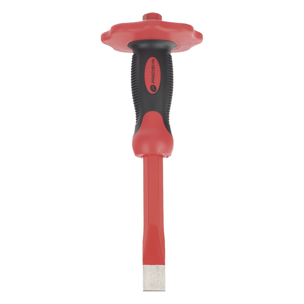 Cincel de Punta Plana con Protector para Manos