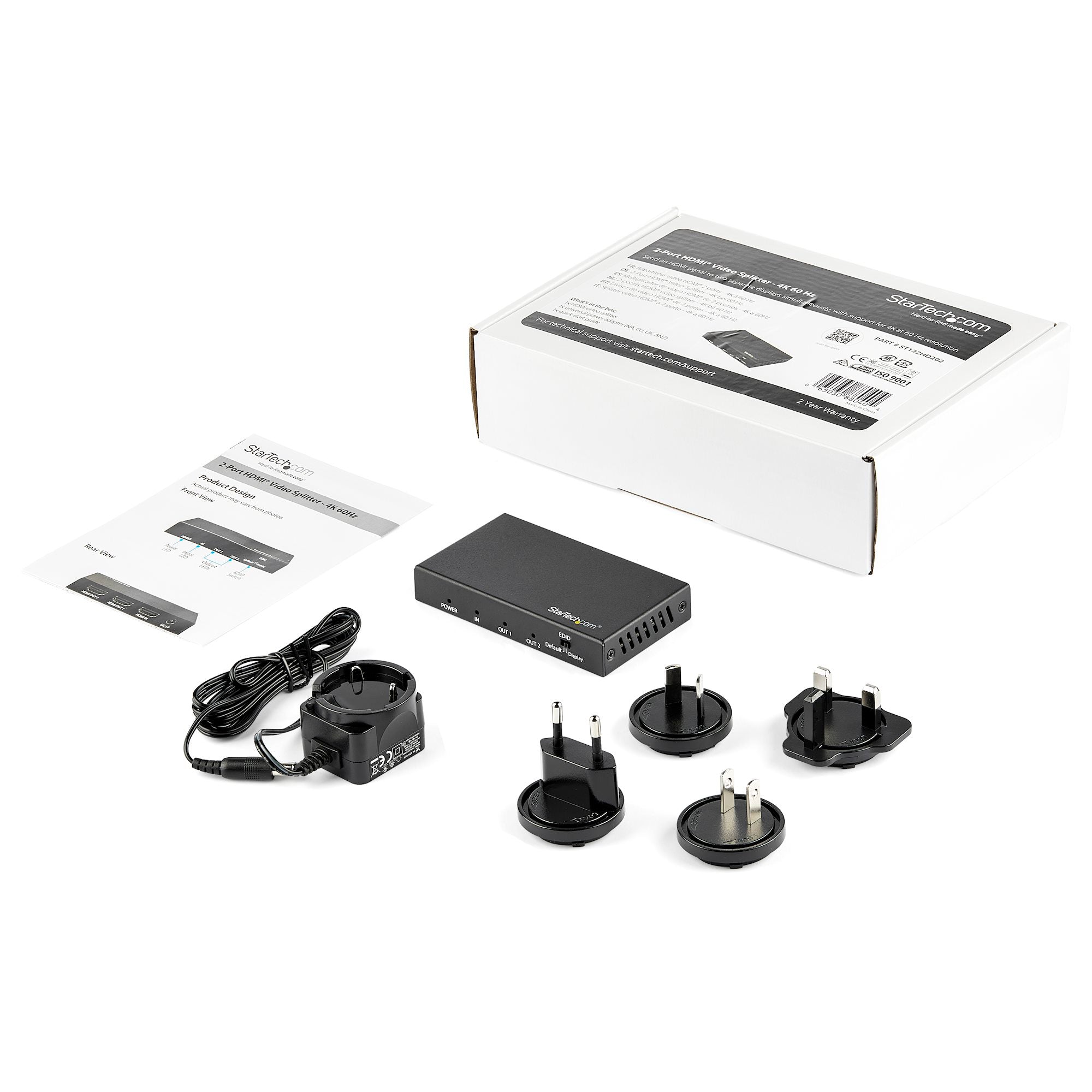 Splitter HDMI De 2 Puertos HDR 4K 60Hz - Divisor 1 Entrada 2 Salidas - Startech.Com Mod. ST122HD202