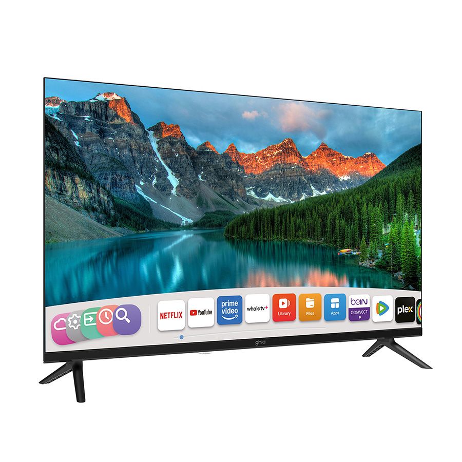 Televisión Smart GHIA Whale TV 32" HD WiFi RJ45 3 HDMI 2 USB RCA AUX 3.5mm Óptico Dolby Audio