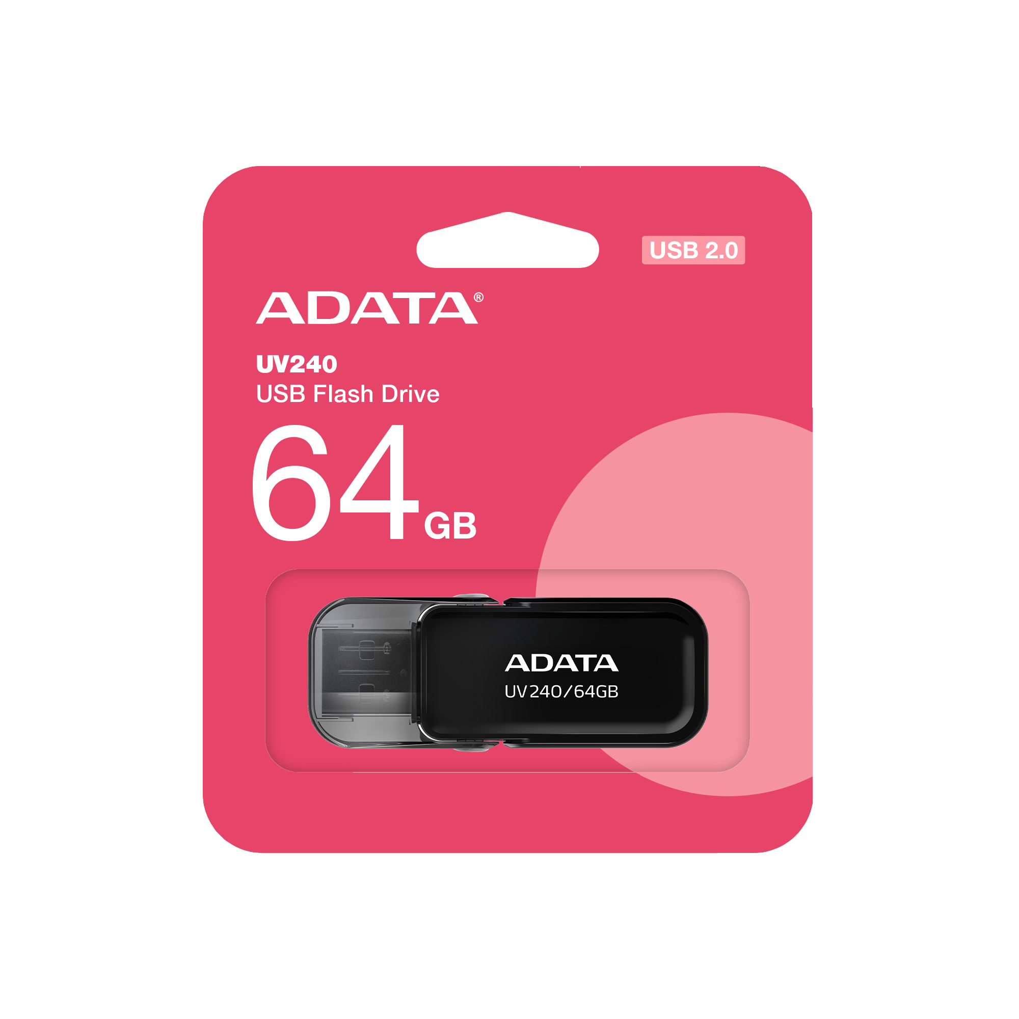 Memoria Adata 64GB USB 2.0 UV240 Negra AUV240-64G-RBK