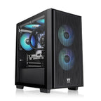 Gabinete Thermaltake Versa H16 TG ARGB Micro Tower Negro m-ATX 3xVentiladores CA-1Y8-00S1WN-02