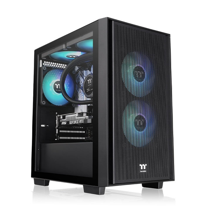 Gabinete Thermaltake Versa H16 TG ARGB Micro Tower Negro m-ATX 3xVentiladores CA-1Y8-00S1WN-02