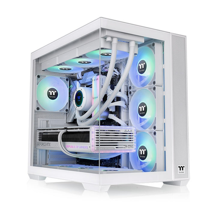 Gabinete Thermaltake View 380 TG ARGB Mid Tower Snow Blanco 4xVentiladores 120mm ATX CA-1Z2-00M1WN-00 Hidden-Connector Motherboards from ASUS MSI GIGABYTE